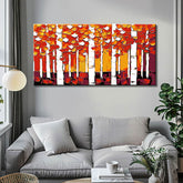 Painting by Numbers Art Abstract Painting Trees Red Orange